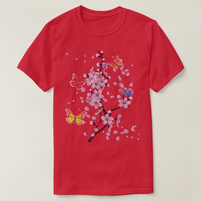 Camiseta Sakura Spring Flowers Cherry Blossom Tree Japonês (Frente do Design)