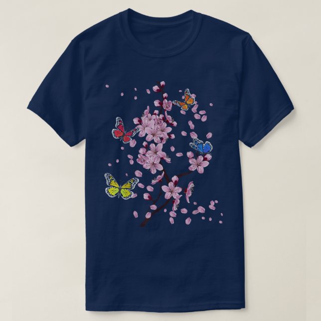 Camiseta Sakura Spring Flowers Cherry Blossom Tree Japonês (Frente do Design)