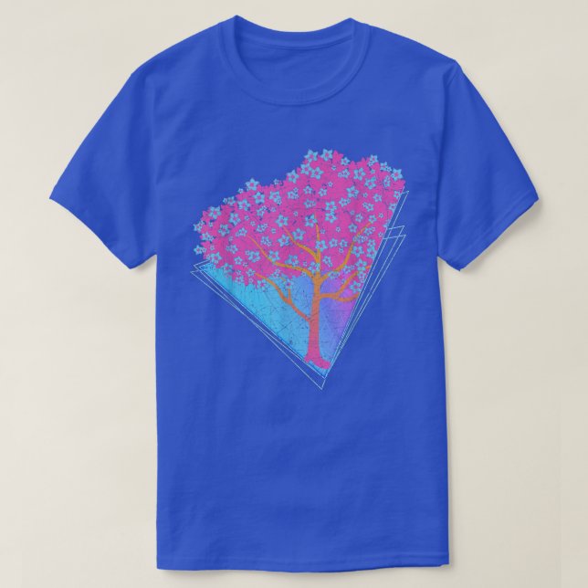 Camiseta Sakura Synthwave Japan Vaporwave 90s Art Cherry Bl (Frente do Design)