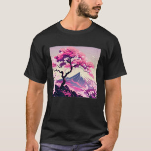 Camiseta Sakura Tree Cherry Blossom Illustration Scenery Wo