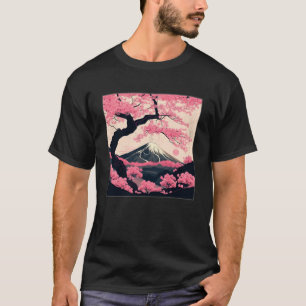 Camiseta Sakura Tree Cherry Blossom Illustration Scenery Wo
