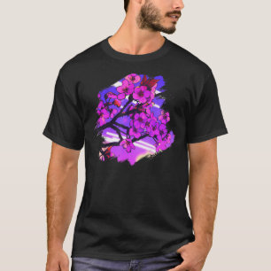 Camiseta Sakura Tree Vaporwave Japonês Cherry Blossom Sync