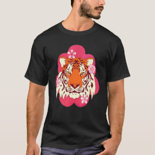 Camiseta Sakura Wild Cat Predator Animal Cherry Blossom Asi