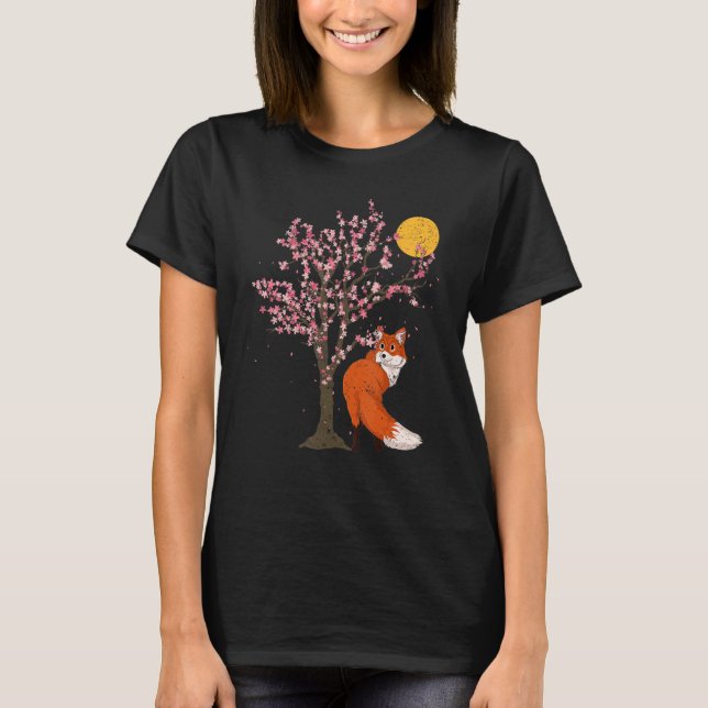 Camiseta Sakura Willife Forest Animal Nature Cherry Blosso (Frente)