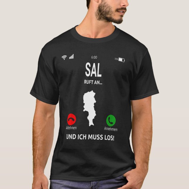 Camiseta Sal calls to Capverdian Islands Cabo Verde Holiday (Frente)
