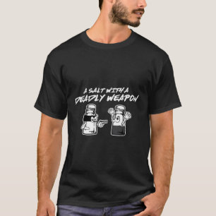 Camiseta Sal Com Um Gráfico De Arma Mortal Eu Toco Em Palav