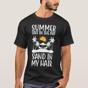 Camiseta Sal De Verão Na Areia Do Ar No Meu Cabelo Vaca