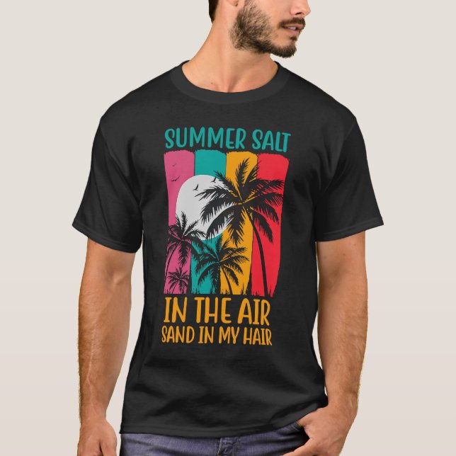 Camiseta Sal De Verão Na Areia Do Ar No Meu Cabelo Vaca (Frente)