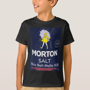 Camiseta Sal derrete gelo sal morton menina com guarda-chuv