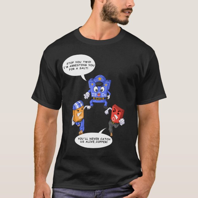 Camiseta Sal e Cobre Mesas Periódicas (Frente)