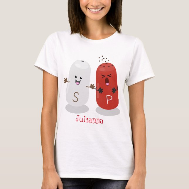 Camiseta Sal kawaii e cartografia dos pimentões (Frente)