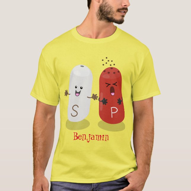 Camiseta Sal kawaii e cartografia dos pimentões (Frente)