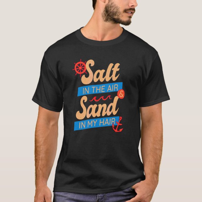 Camiseta Sal Na Areia Do Ar No Meu Cabelo, Verão, Oceano Pr (Frente)