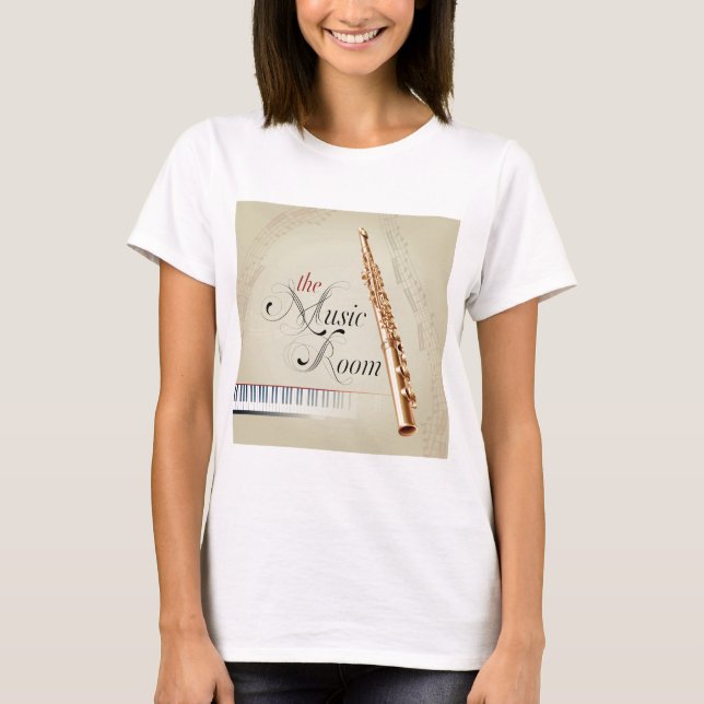 Camiseta Sala da música da flauta (Frente)