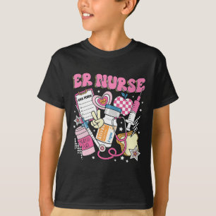 Camiseta Sala De Emergência Enfermeira Engraçada De Cor Ros