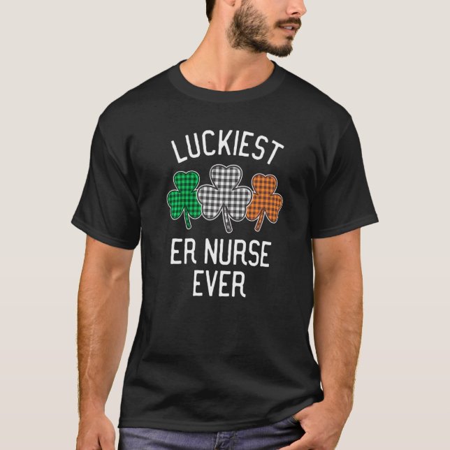 Camiseta Sala De Emergência Mais Sortuda E Enfermeira Ever  (Frente)
