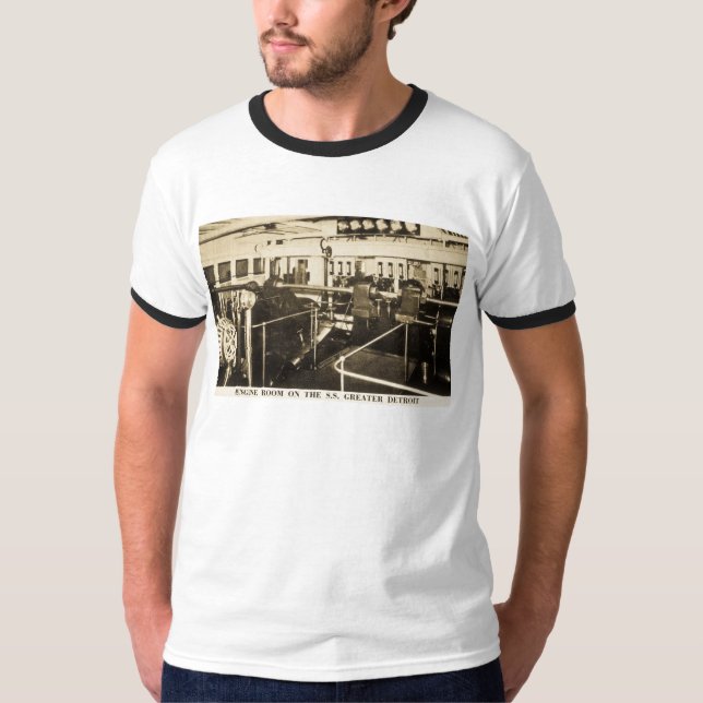 Camiseta Sala de motor no S.S. Grande Detroit - linha de (Frente)