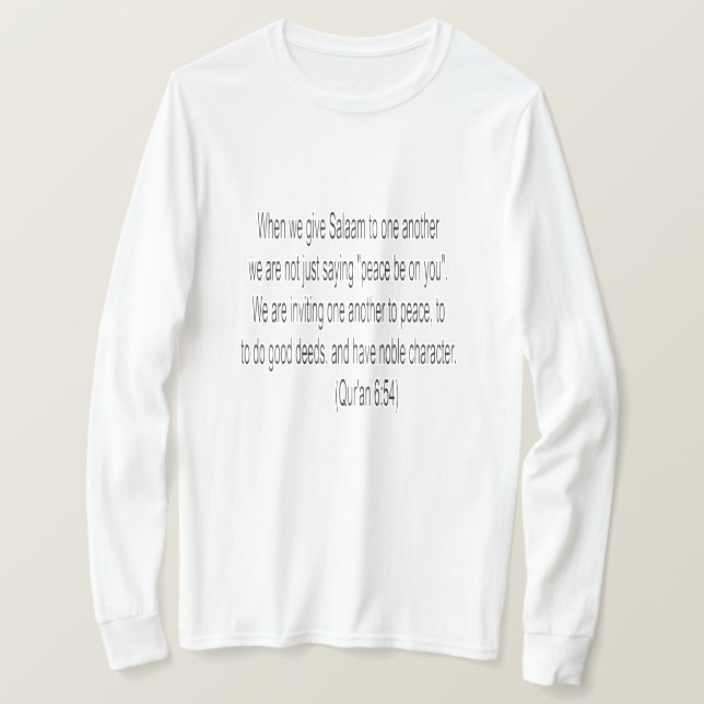 Camiseta Salaam Message T-Shirt (Frente do Design)