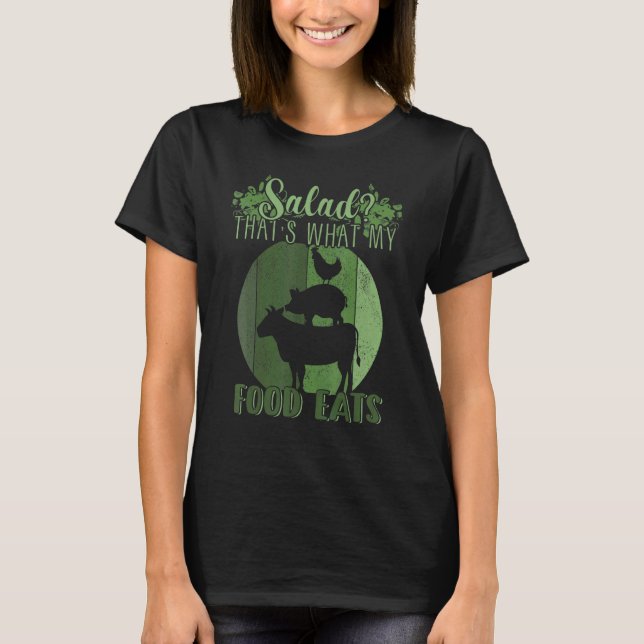 Camiseta Salad That's What MY Food Eats Meat   Carnivore (Frente)