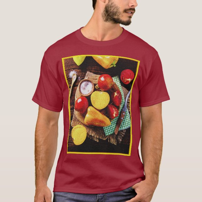 Camiseta "Salada caseira de legumes" Foto bonita. Compre ag (Frente)