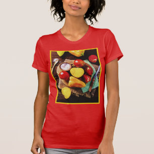 Camiseta "Salada caseira de legumes" Foto bonita. Compre ag