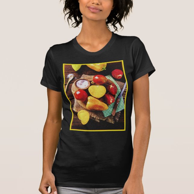 Camiseta "Salada caseira de legumes" Foto bonita. Compre ag (Frente)
