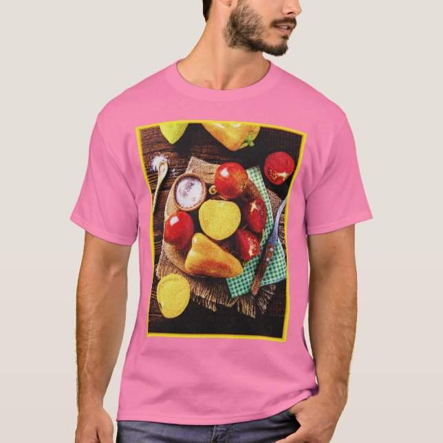 Camiseta "Salada caseira de legumes" Foto bonita. Compre ag (Frente)