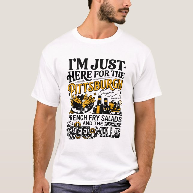 Camiseta Salada de Batata Frita de Pittsburgh e Usinas Side (Frente)