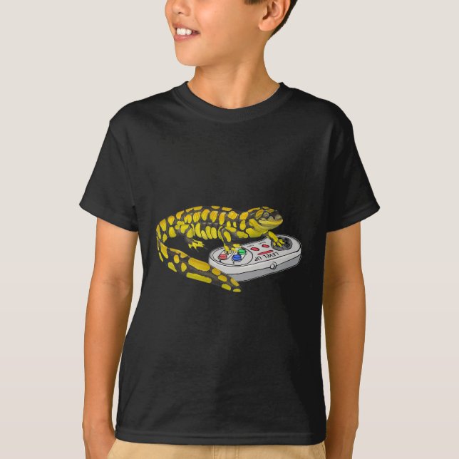Camiseta Salamander Jogando Videogames Salamanders Gamers (Frente)