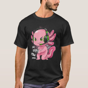 Camiseta Salamandra Axolotl De Jogos Com Controle De Jogo