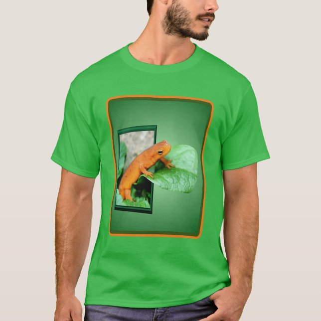 Camiseta Salamandra De Eft Vermelho Laranja Fora Do Quadro (Frente)