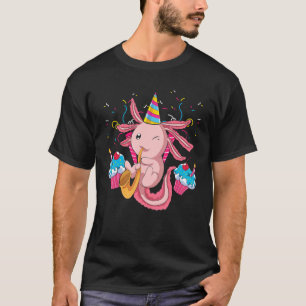 Camiseta Salamandra Festa de aniversário anfíbia-branca mex
