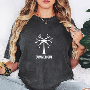 Camiseta Salão de Cabelereiro Tesoura de Árvore Corte de Ve