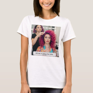 Camiseta Salão de Cabelos Elegante Nome Personalizado