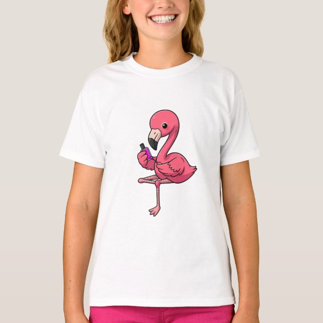 Camiseta Salão de Unhas Flamingo Kids (Frente)