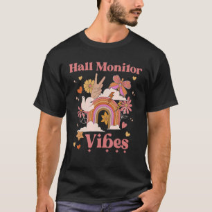 Camiseta Salão Monitor Vibes Escola Groovy Retro Boho Rainb