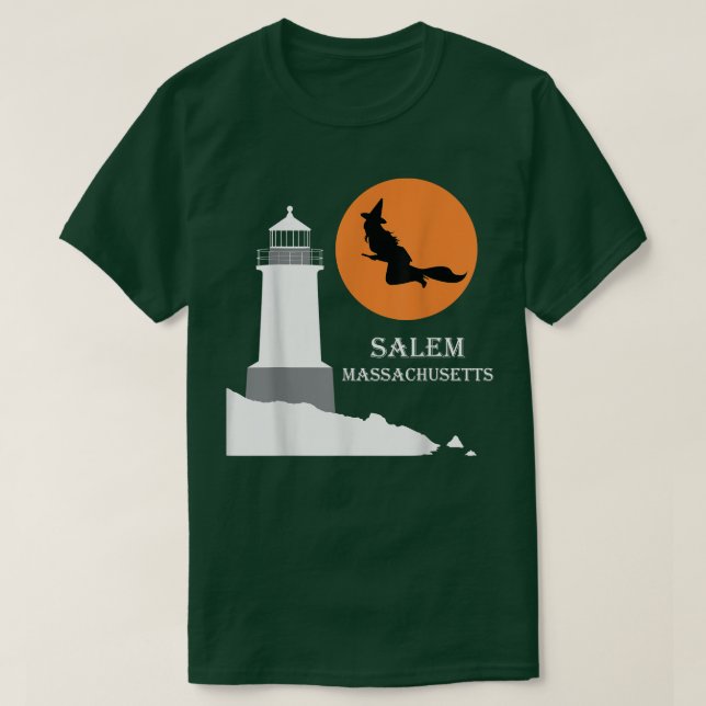 Camiseta Salem, Massachusetts Witch (Frente do Design)