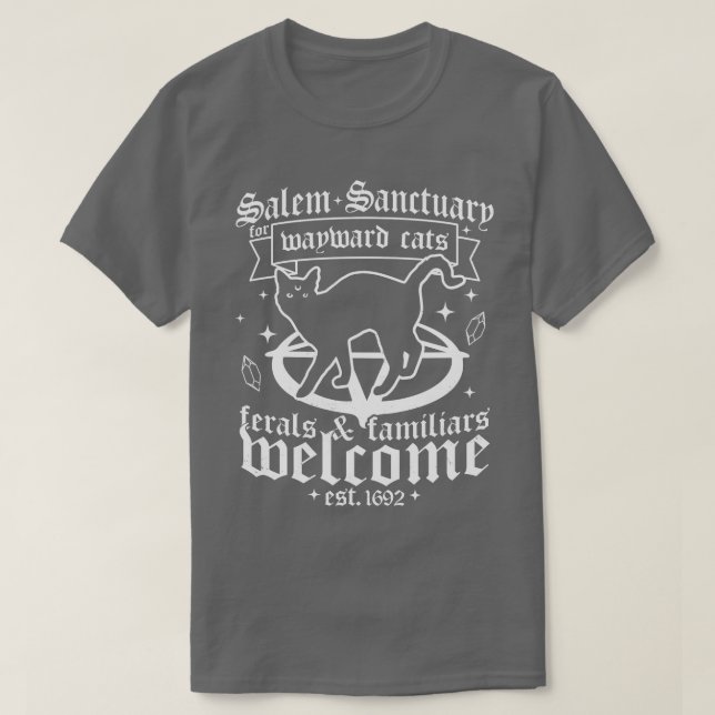 Camiseta Salem Sanctuary For Wayward Black Cats 1692 Salem (Frente do Design)
