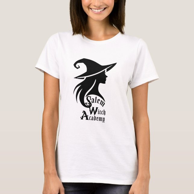 Camiseta Salem Witch Academy Wiccan Witches Halloween (Frente)