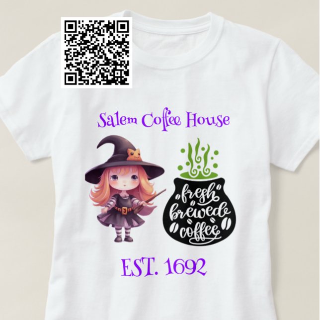 Camiseta Salem Witch, Café fresco (Criador carregado)