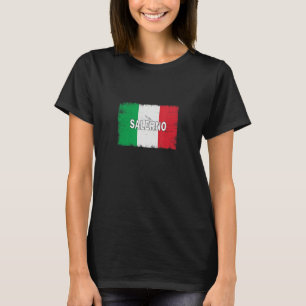 Camiseta Salerno  Itália  Cidade Com Bandeira Italiana