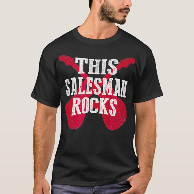 Camiseta Salesman Rocks Sales Person Month Record Closer  (Frente)