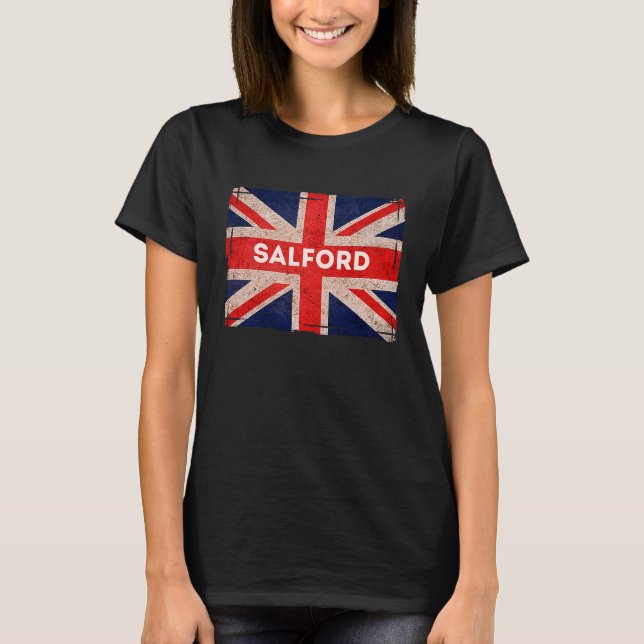 Camiseta Salford Flag Music Manchester Nascer E Bred (Frente)