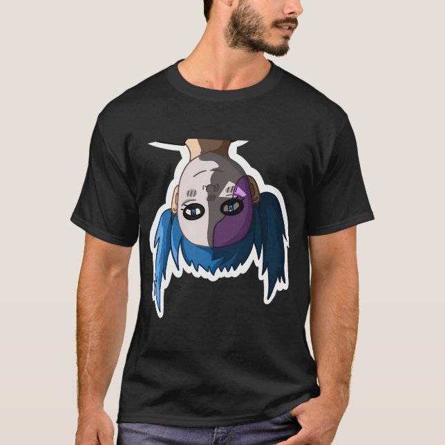 Camiseta Sally Face - pendurado de cabeça para baixo (Frente)