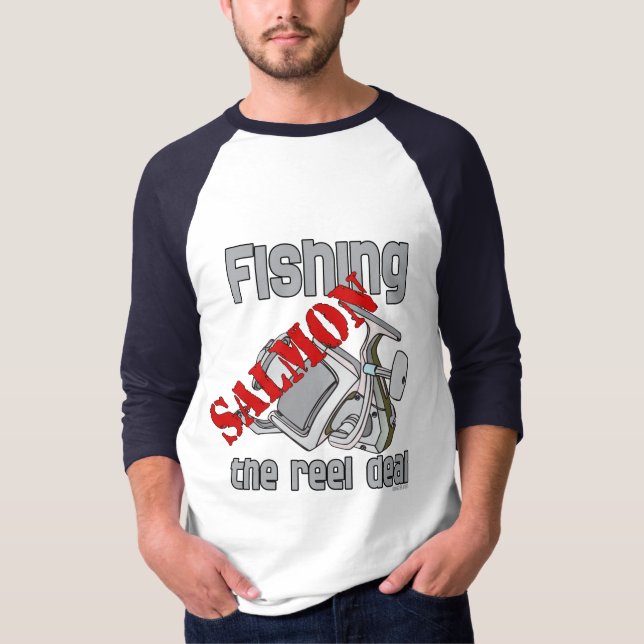 Camiseta Salmão De Pesca Camarão De Pesca Do Enguia (Frente)