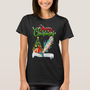 Camiseta Salmão Peixe Decorações de Natal Santa Salmão Cris