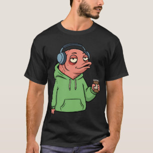 Camiseta Salmão Sem Sono – Camisola Divertida de Café Son