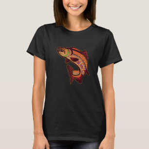 Camiseta Salmão Totem Indígena Americano Nativo Costa Noroe