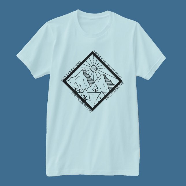 Camiseta Salmo 23 4 Medo Sem Bíblia Cristã Mau Verso (Criador carregado)