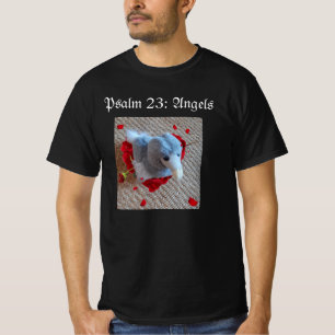 Camiseta Salmo 23 Dodo de anjos e praia de palma com flores